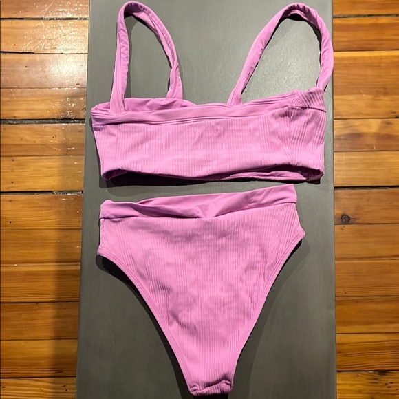 Pink Ribbed Bikini Set - Picture 3 of 3